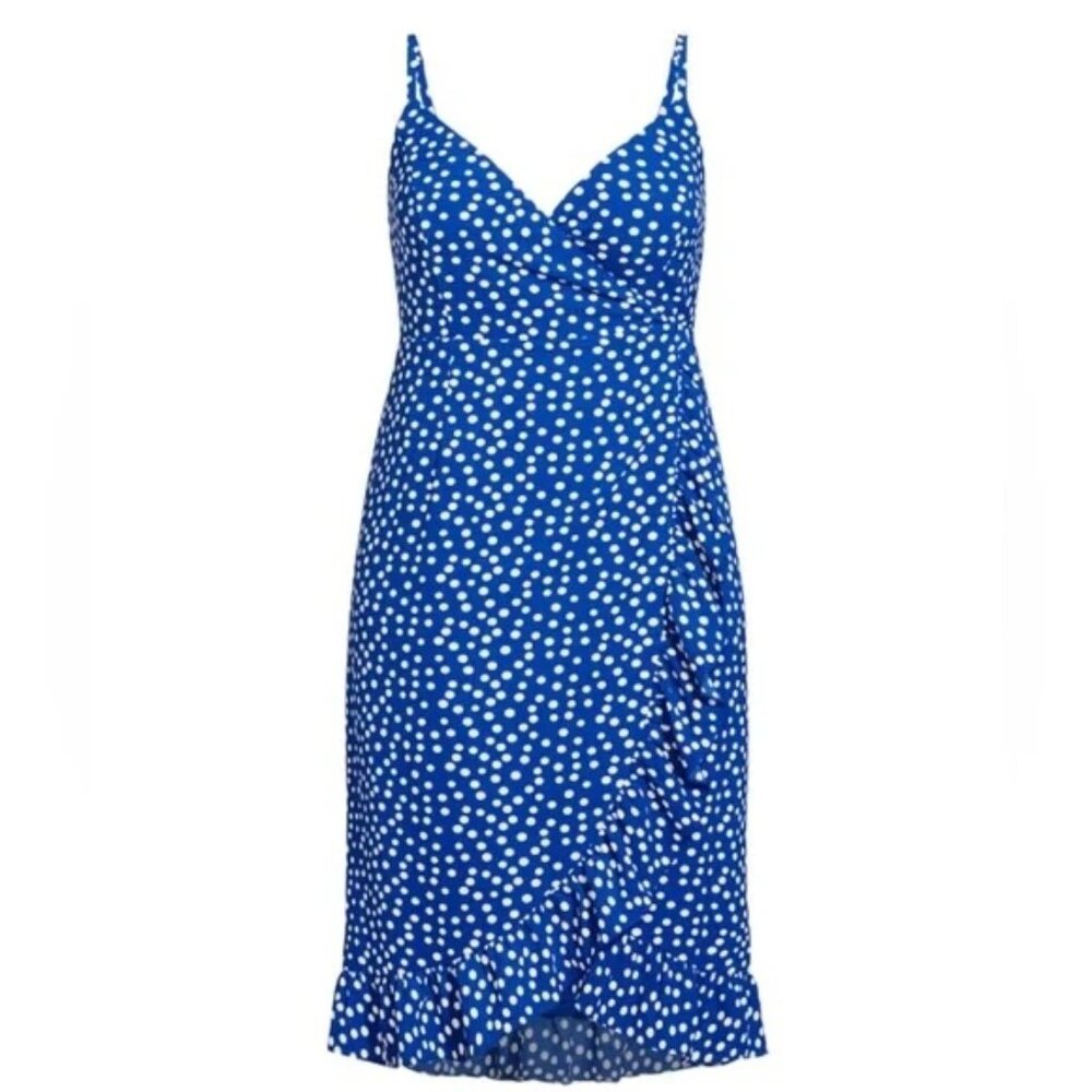 City Chic Wrap Dream Dress - cobalt spot